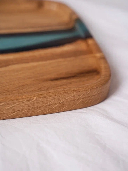 Поднос "Аура" 30х18 см, бирюза