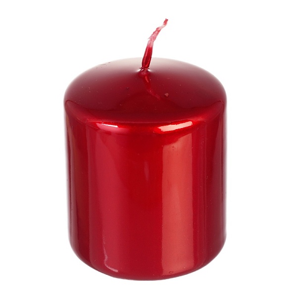 Свеча классическая 7 см Adpal металлик красный
