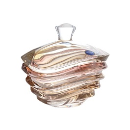 Конфетница 17 см Bohemia Gold Wave R-G с крышкой красный