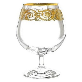 Набор бокалов для бренди 6 шт. 0.4 л Rona "Золотая коллекция, тонкое золото"