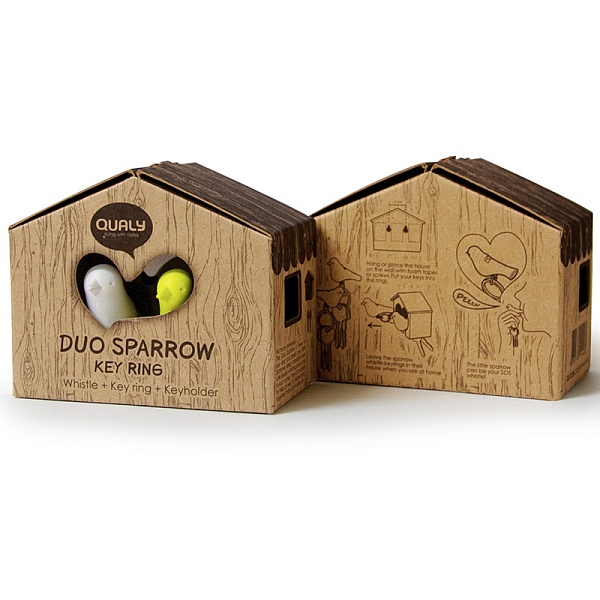 Держатель для ключей Qualy Duo Sparrow White белый-фиолетовый