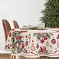 Скатерть круглая 180 см Le Gobelin Новогодний пир бежевый/зеленый