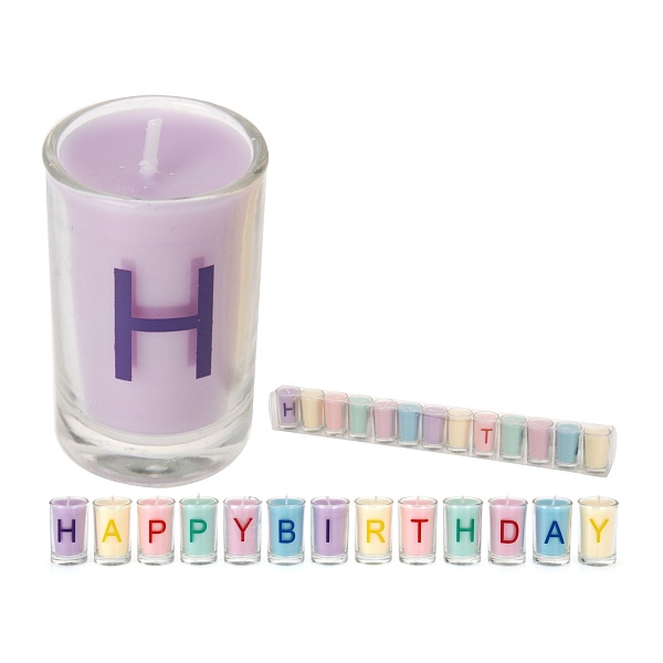 Набор свечей в стаканах 13шт. "Happy birthday"