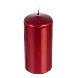Свеча классическая 12 х 6 см Adpal металлик красный