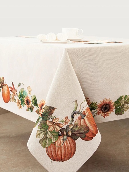 Скатерть 165 х 250 см Le Gobelin Тыквы и подсолнухи