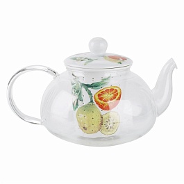 Чайник заварочный с фарфоровым фильтром круглый 1000 мл