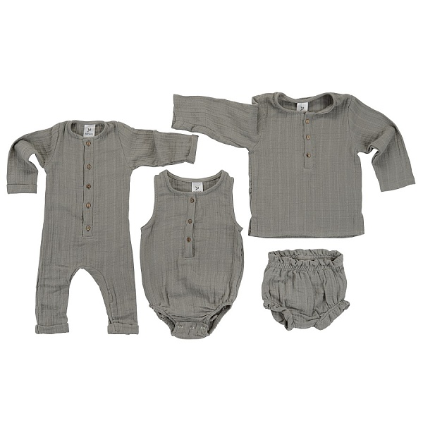 Шорты для новорожденных 9-12 M Tkano Essential серый