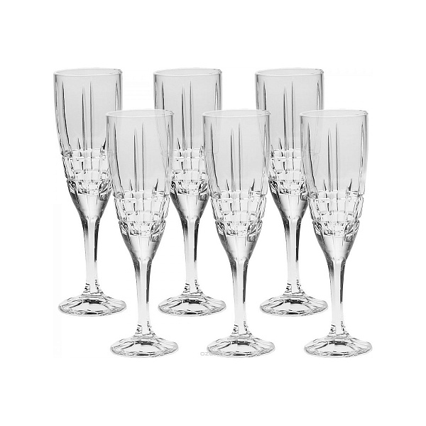 Набор бокалов для шампанского 180 мл Dover Crystal Bohemia 6 шт