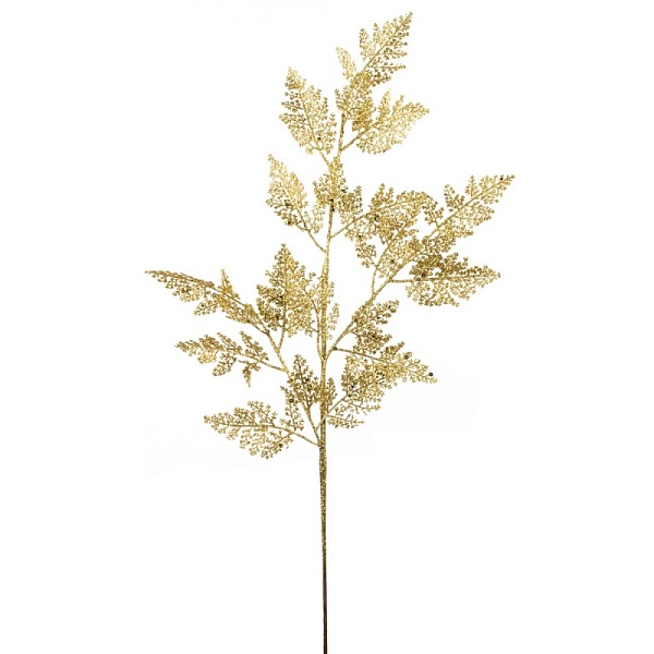 Ветка с глиттером 84 см Азалия золотая