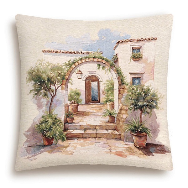 Подушка 45 х 45 см Le Gobelin Оливки Греция арка