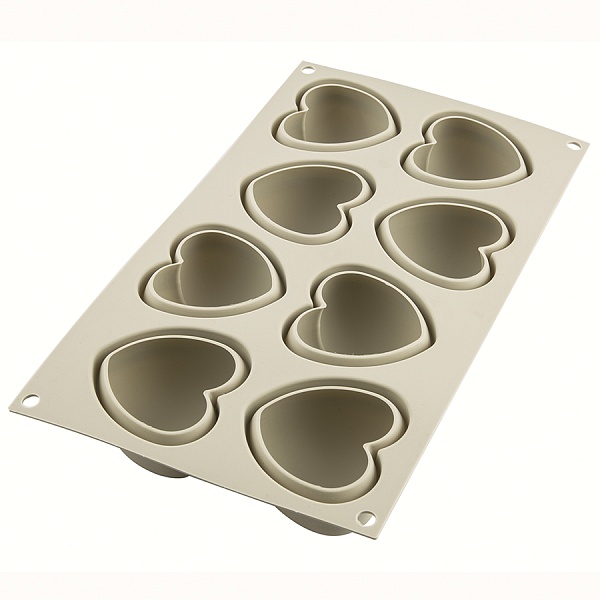 Форма для приготовления пирожных 20,5 х 19,8 см Silikomart Cuoricino силиконовая