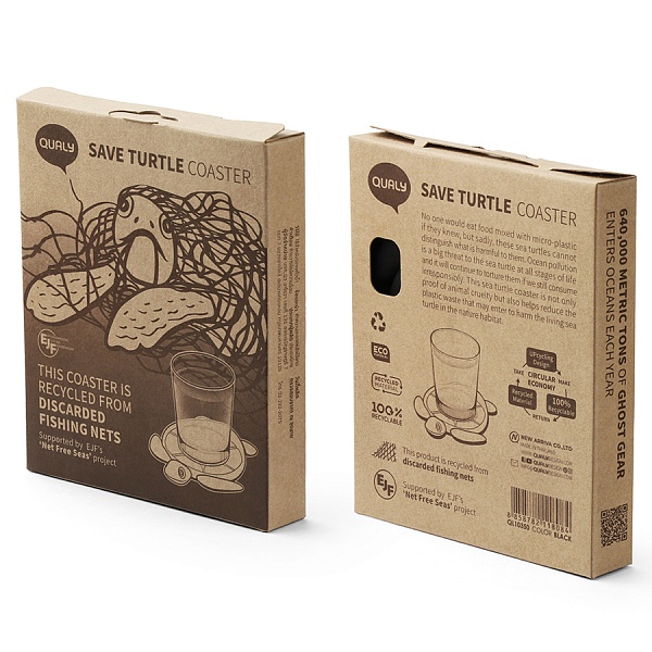Подставка под стаканы Qualy Save turtle чёрный