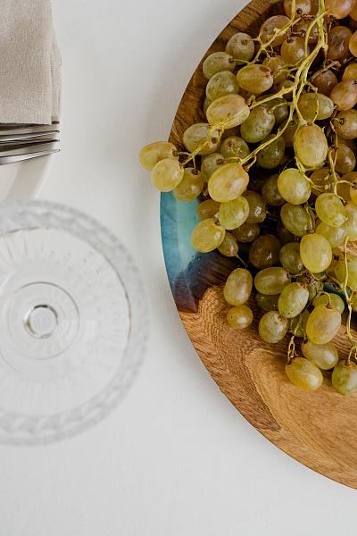 Тарелка "Река" 35 см, бирюза