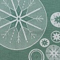 Салфетка 53 х 53 см Tkano New Year Essential Ледяные узоры зелёный