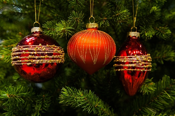 Стеклянные ёлочные игрушки 8 см House of Seasons красный 