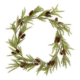 Гирлянда еловая с шишками 140 см Азалия зеленая