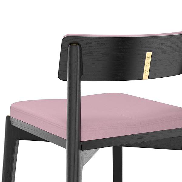 Стул полубарный aska, рогожка, черный/розовый