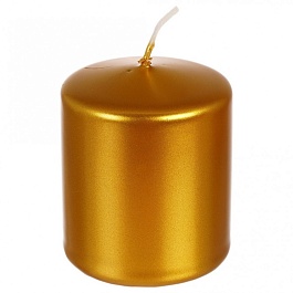 Свеча классическая 7 x 6 см Adpal металлик золотой