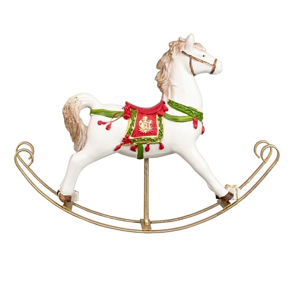 Сувенир Лошадка 21 x 5 x 18 см Азалия белый/красный