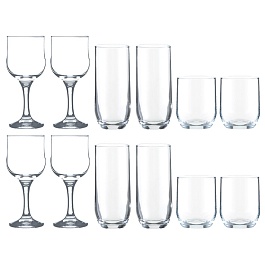 Набор из 4 бокалов и 8 стаканов Ravenhead Tulip