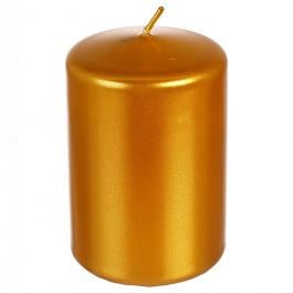 Свеча классическая 9 x 6 см Adpal металлик золотой