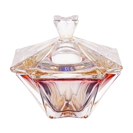 Конфетница 15 см Bohemia Gold Metropolitan с крышкой красный