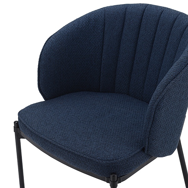 Кресло Coral лен, темно-синее