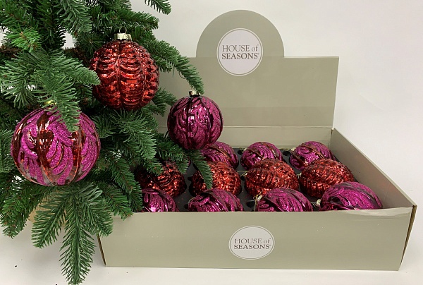 Шар стеклянный 10 см House of Seasons пурпурный 