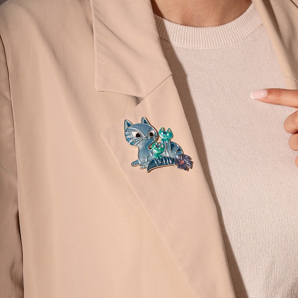 Брошь Shadore Семейка, синий