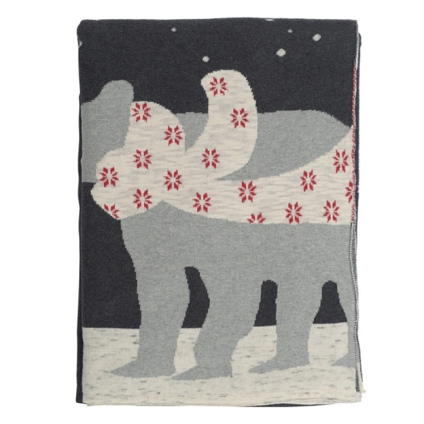 Плед из хлопка с новогодним рисунком Polar Bear 130х180 см