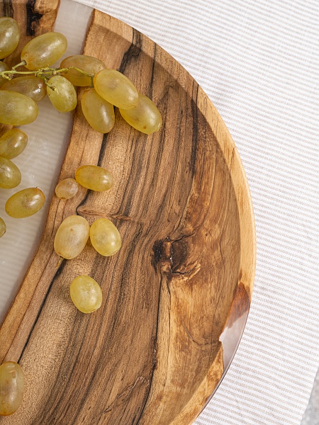 Тарелка "Река" 30 см, жемчуг