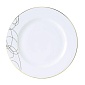 Тарелка обеденная  El Gracio 25 см, кост.фарфор белый