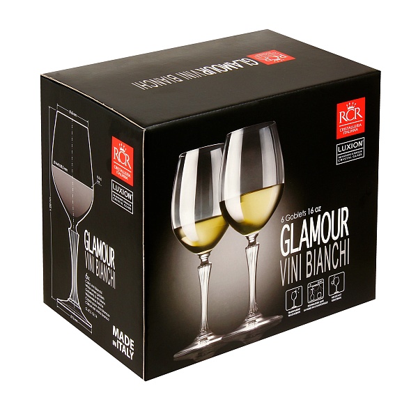 Набор из 6 бокалов для белого вина RCR Glamour 470 мл