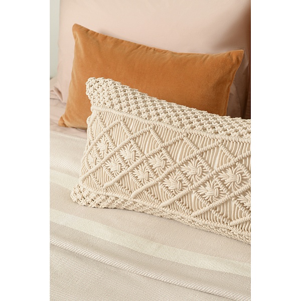 Чехол на подушку из хлопкового бархата 30 х 50 см Tkano Essential коричневый