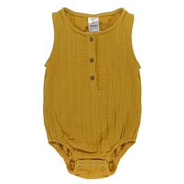 Боди из хлопкового муслина 3-6 M Tkano Essential горчичный