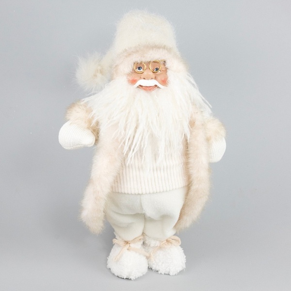 Сувенир Санта 16 x 10 x 54 см Азалия кремовый