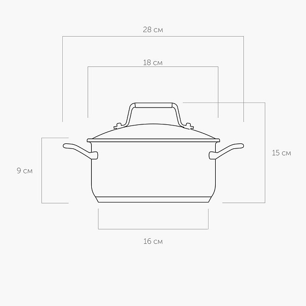 Кастрюля со стеклянной крышкой, 18 см/2 л ODRI