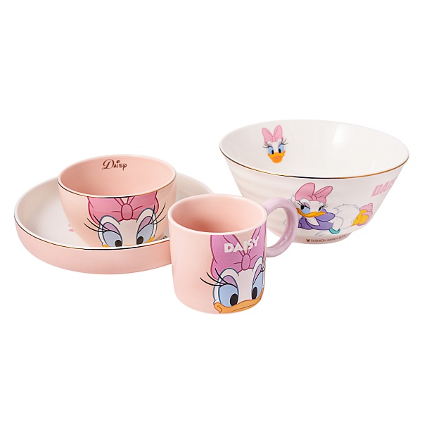Набор посуды  Дейзи Дак, розовый/белый