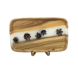 Поднос "Лука" 40 х 25 см, жемчуг с шишками