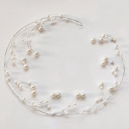 Гирлянда с жемчугом 115 см Азалия белая