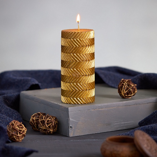 Свеча ароматизированная 15 см Andrea Fontebasso Lux Aurea золото