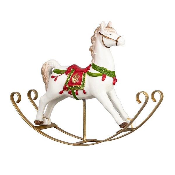 Сувенир Лошадка 21 x 5 x 18 см Азалия белый/красный