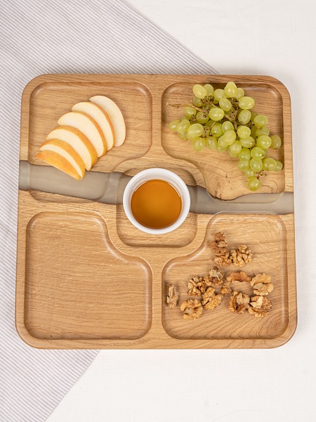 Менажница "Квадро" 35 см, жемчуг