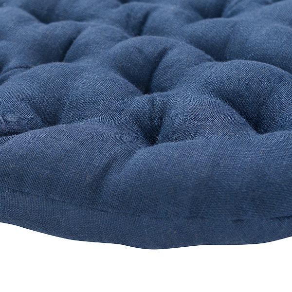 Подушка на стул из стираного льна 40 cм Tkano Essential синий