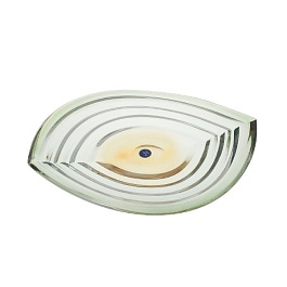 Фруктовница 36 см Bohemia Gold Wave зелёный