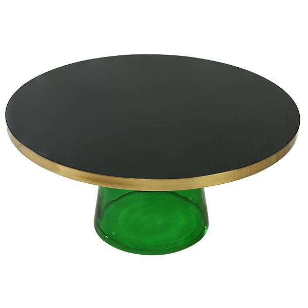 Столик кофейный odd, D75 см, черный/зеленый