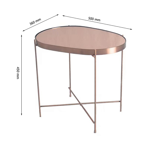 Стол josen, 50х36 см, медный