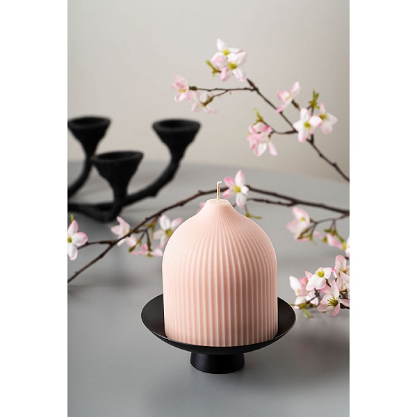 Свеча декоративная 10,5 см Tkano Edge бежево-розовый