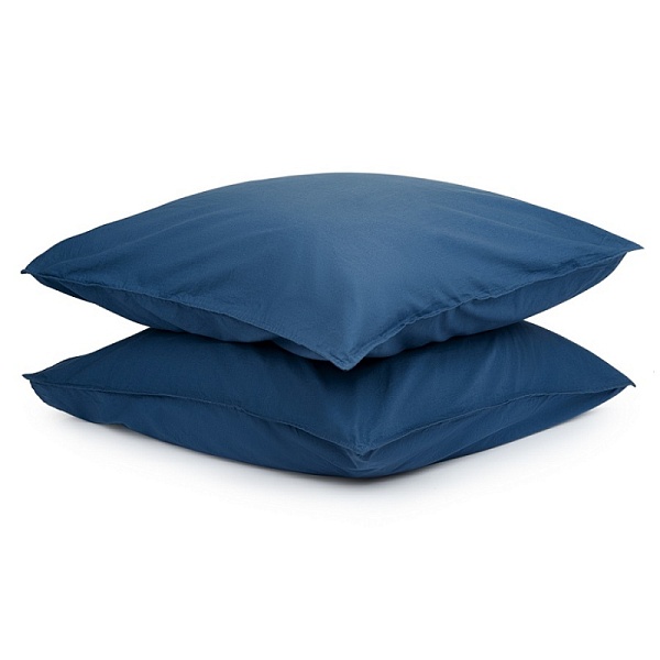 Набор наволочек из органического стираного хлопка 70 x 70 см Tkano Essential 2 шт синий