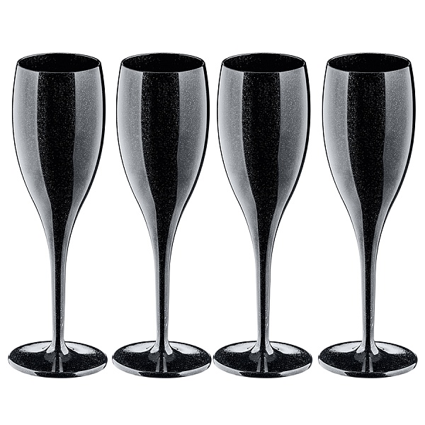 Набор бокалов для шампанского 4 шт. 100 мл Superglas Cheers no. 1 чёрный